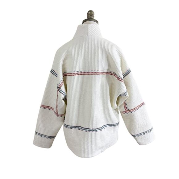 BlankNYC Cream Open Front Quilt Kimono Jacket Women's Size Small Oversized Fit - Picture 7 of 11